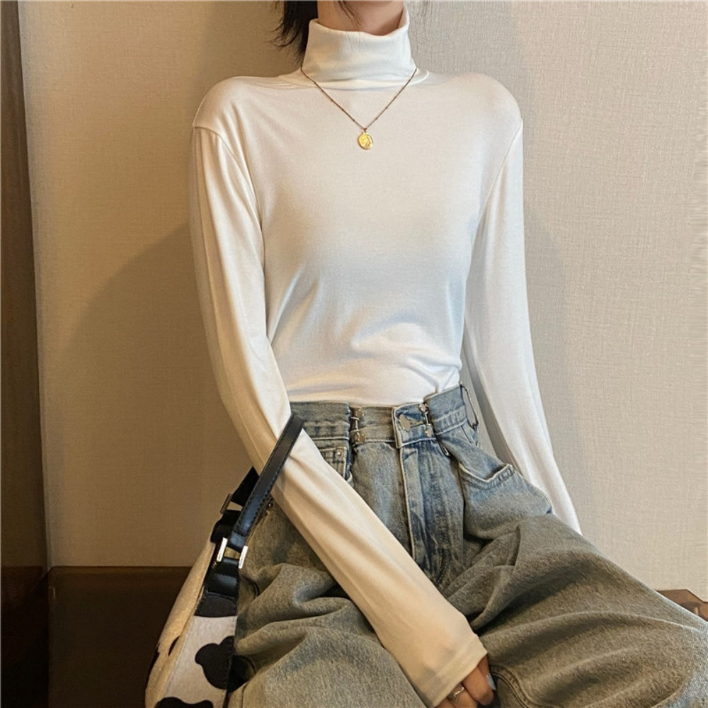 ベーシックタイトハイネックロングTシャツ