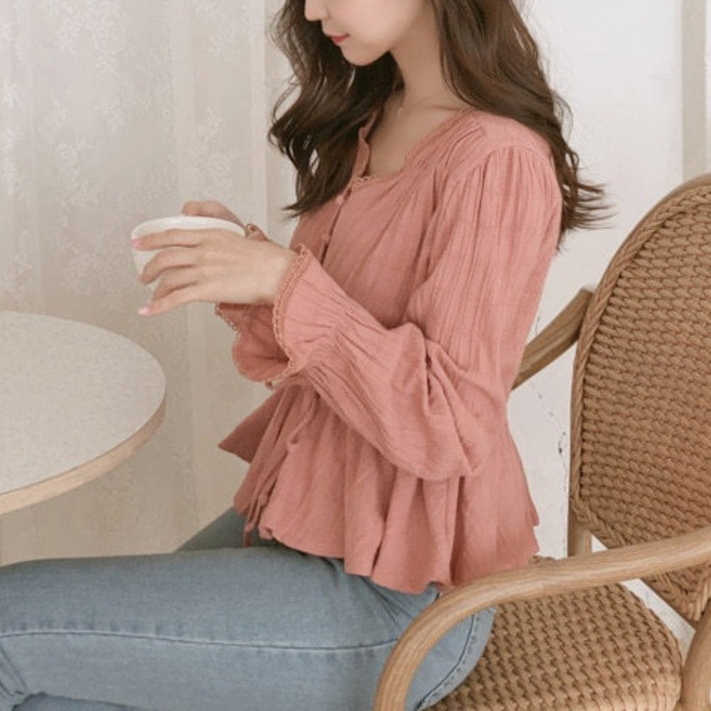 ロングスリーブペムラムトップス