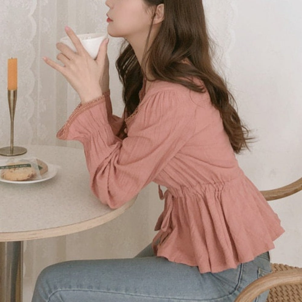 ロングスリーブペムラムトップス