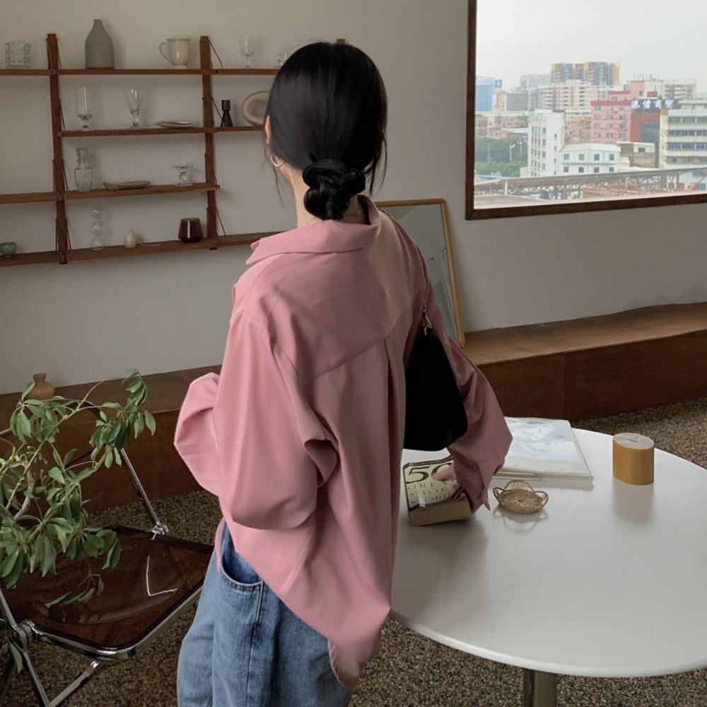 くすみカラーベーシックブラウス