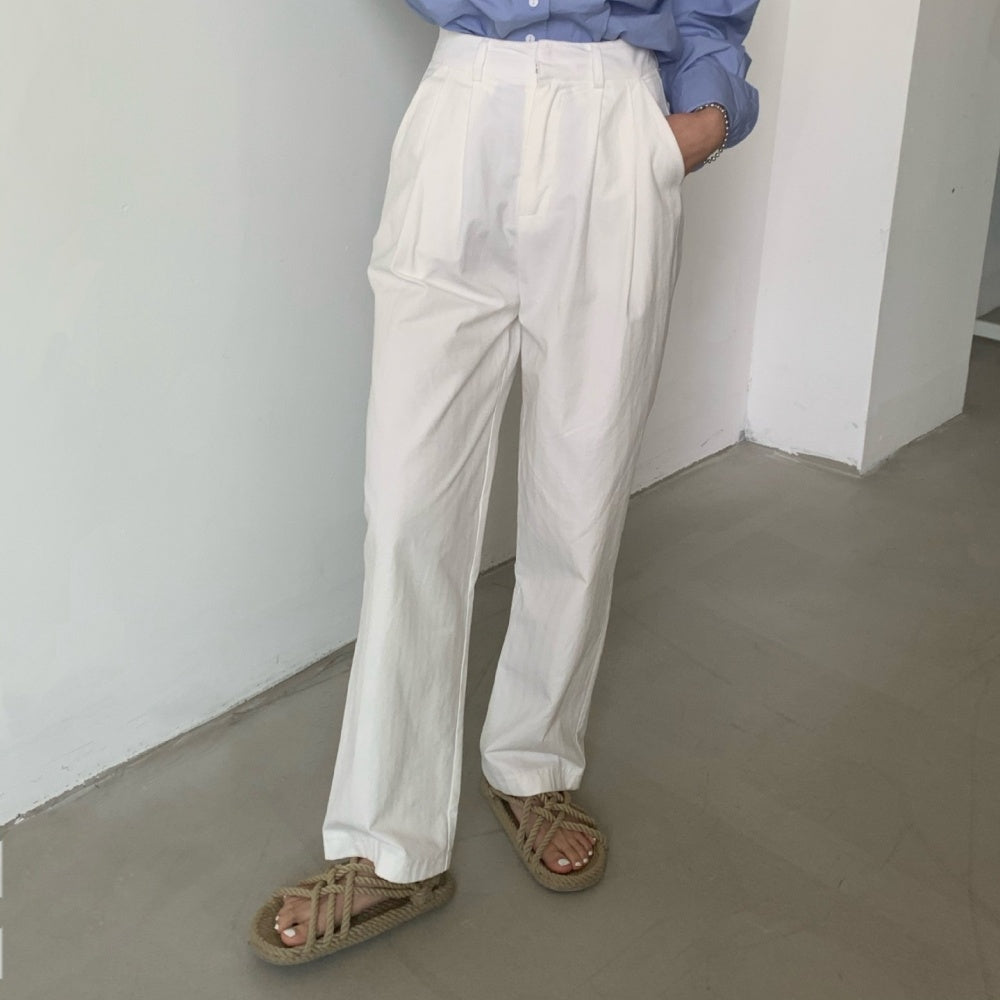 コットンテーパードパンツ