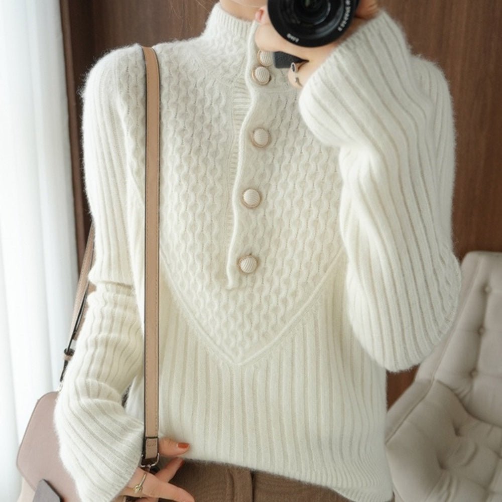 ボタン付き2wayデザインニット|オフィスカジュアル レディース 通販【ミレジェネ】