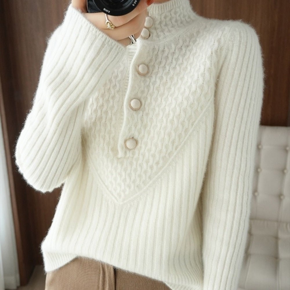 ボタン付き2wayデザインニット|オフィスカジュアル レディース 通販【ミレジェネ】