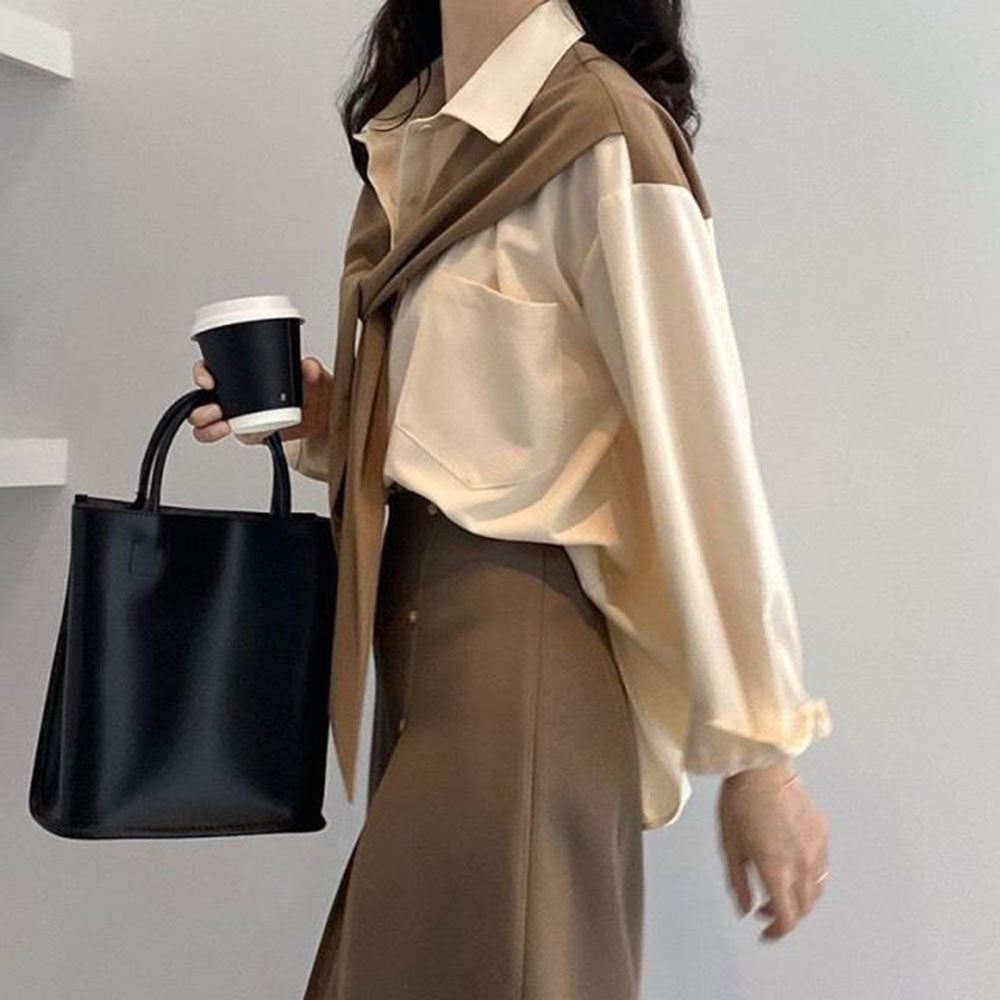 肩かけデザインスカートセットアップ