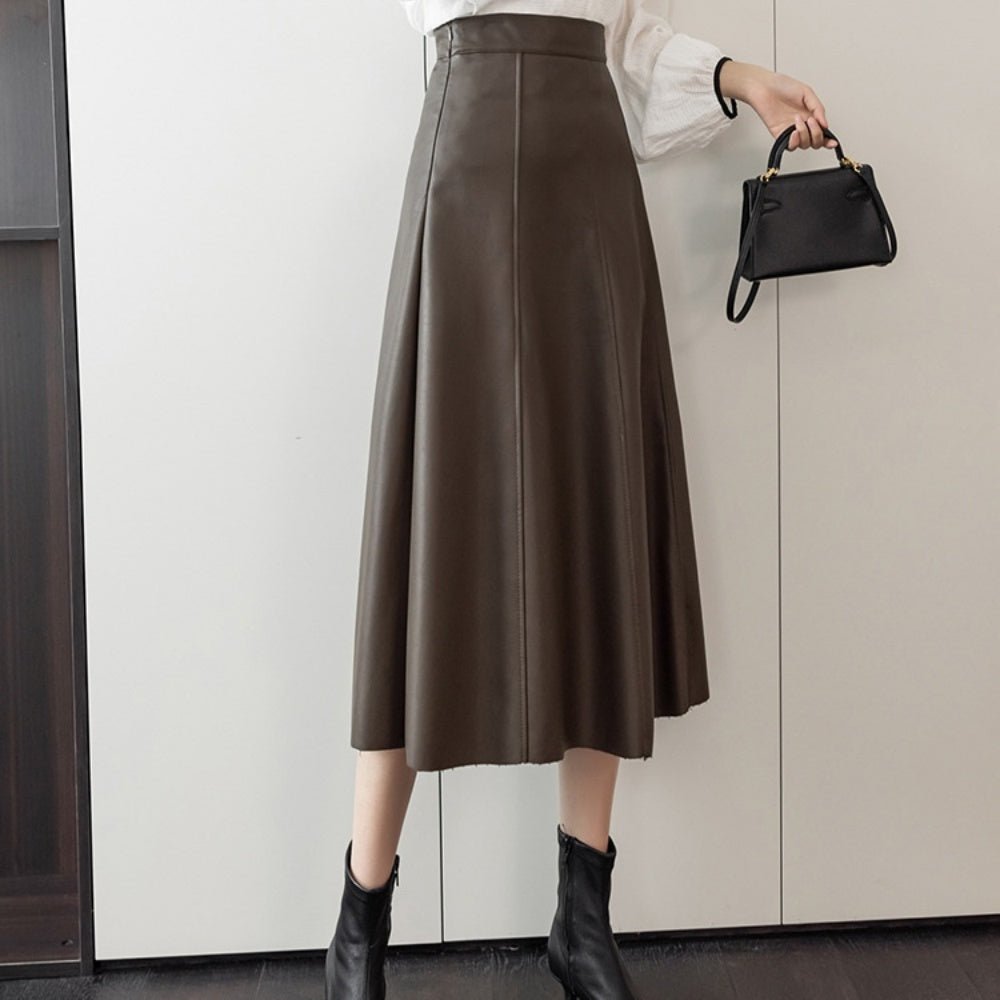Aラインレザースカート|オフィスカジュアル レディース 通販【ミレジェネ】