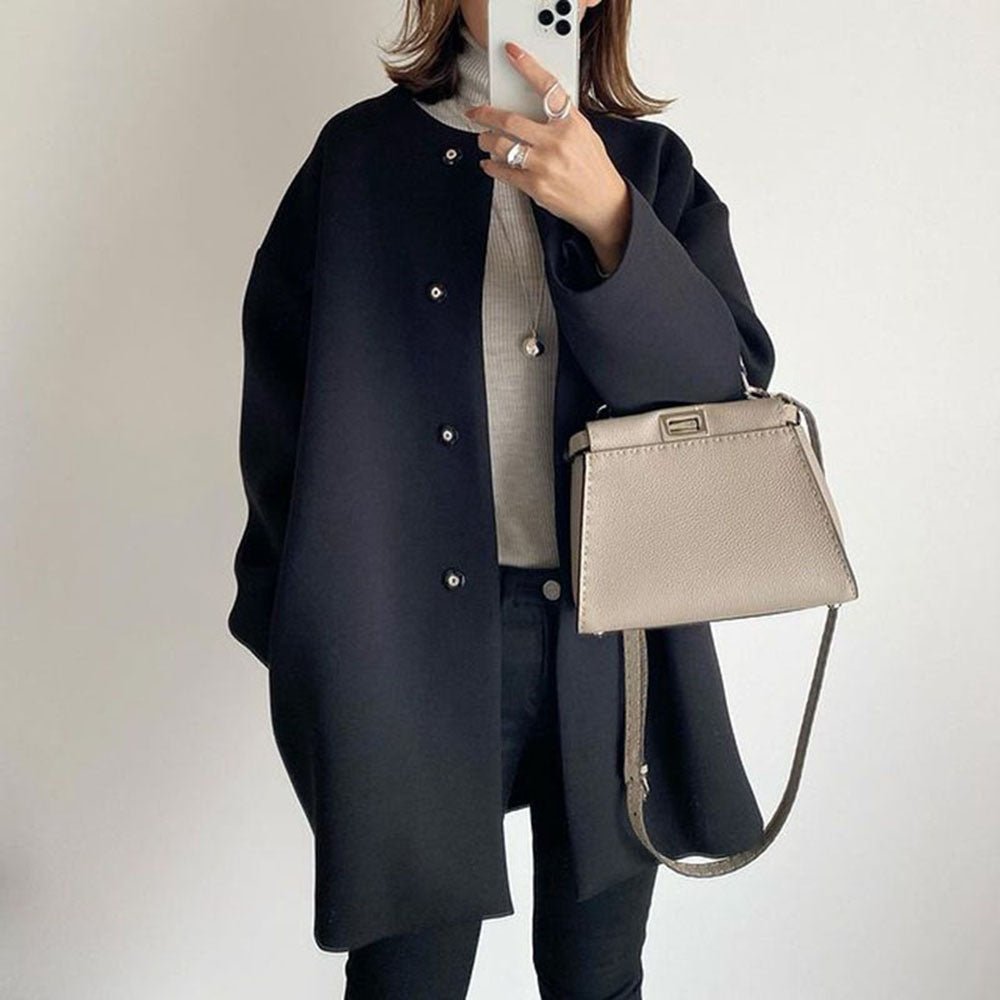 ミディアム丈シンプルノーカラーコート|オフィスカジュアル レディース 通販【ミレジェネ】