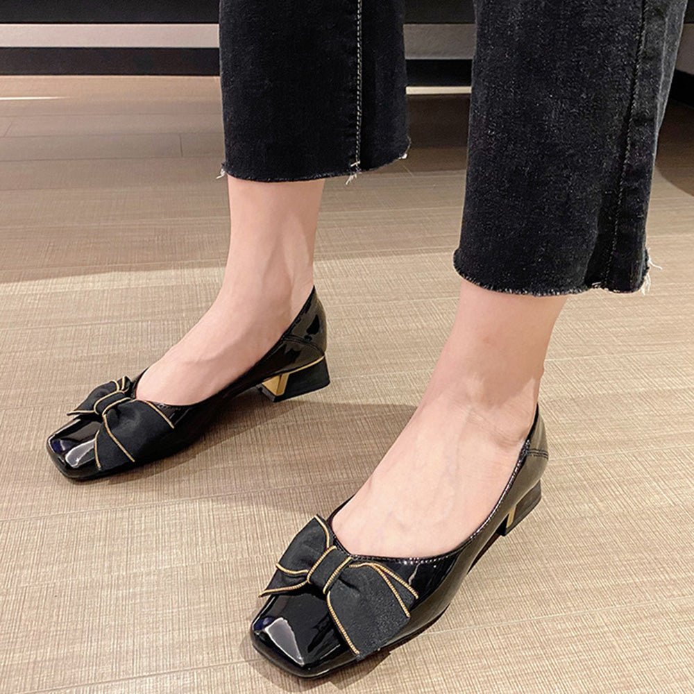 リボンエナメルパンプス|オフィスカジュアル レディース 通販【ミレジェネ】