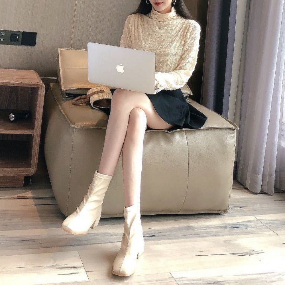 ギャザーハーフネックロングスリーブブラウス