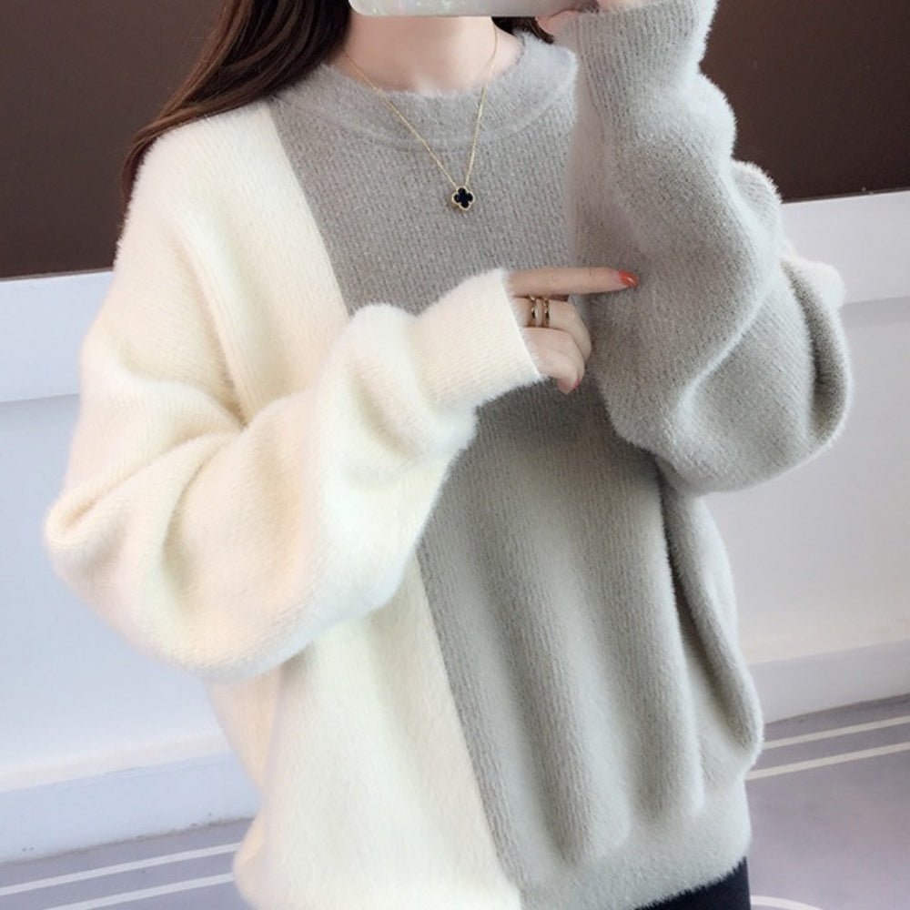 配色ゆったりニットトップス|オフィスカジュアル レディース 通販【ミレジェネ】