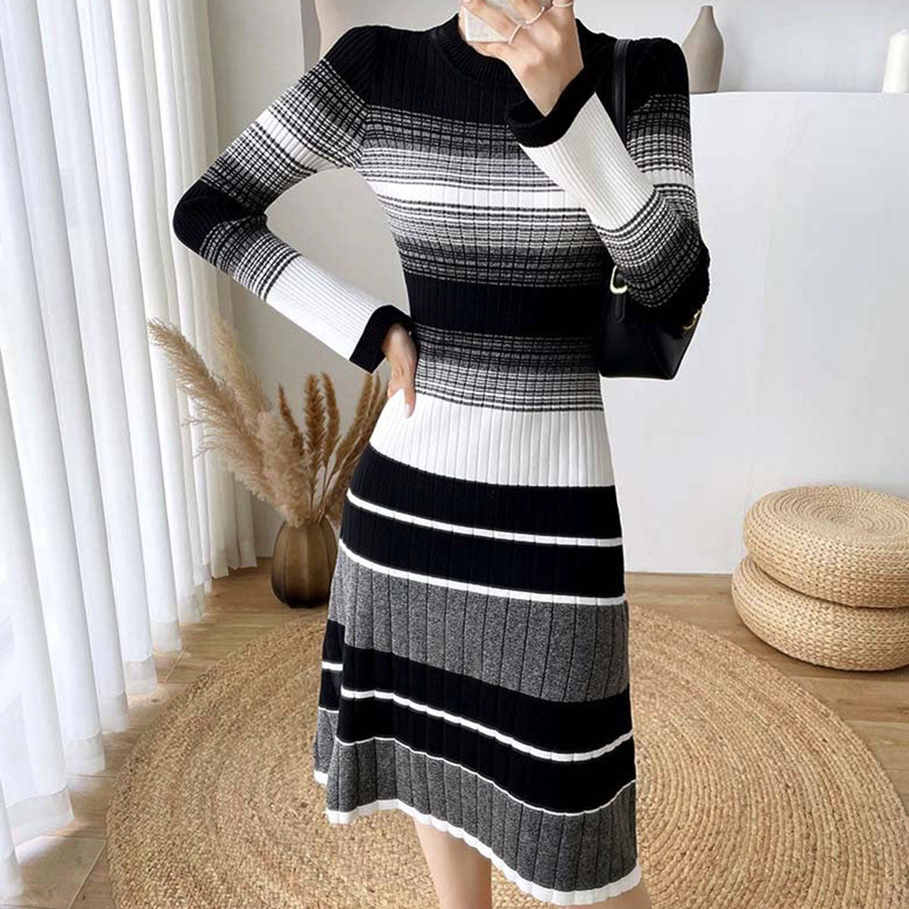 ランダムボーダーニットワンピ