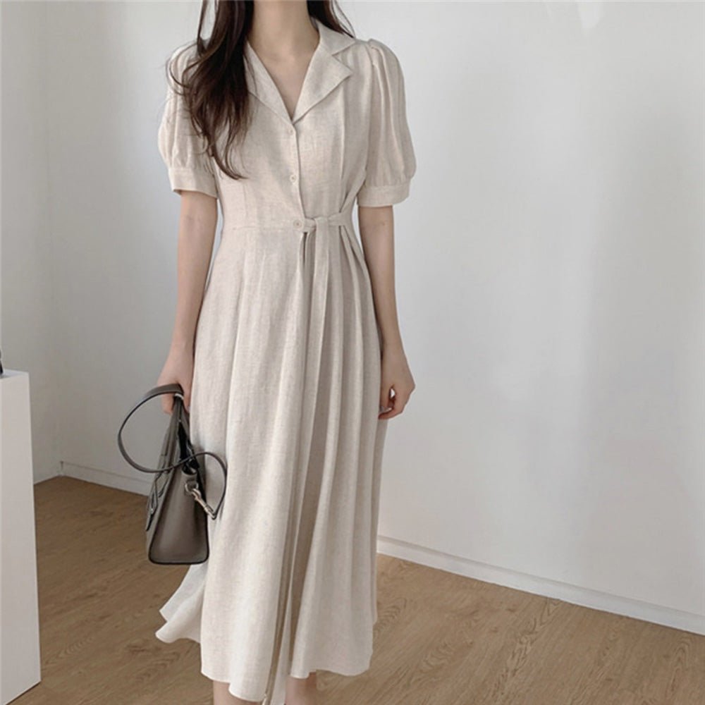 オープンカラーワンピース|オフィスカジュアル レディース 通販【ミレジェネ】