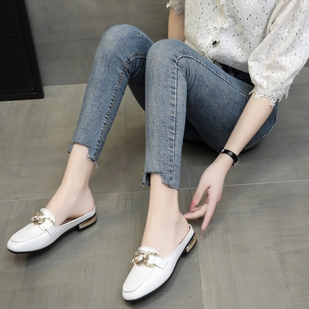 チェーンモチーフスクエアトゥパンプス|オフィスカジュアル レディース 通販【ミレジェネ】