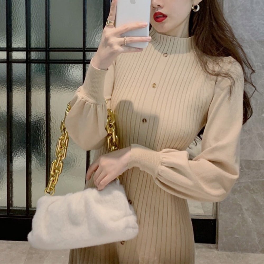 フロントボタンニットワンピース|オフィスカジュアル レディース 通販【ミレジェネ】