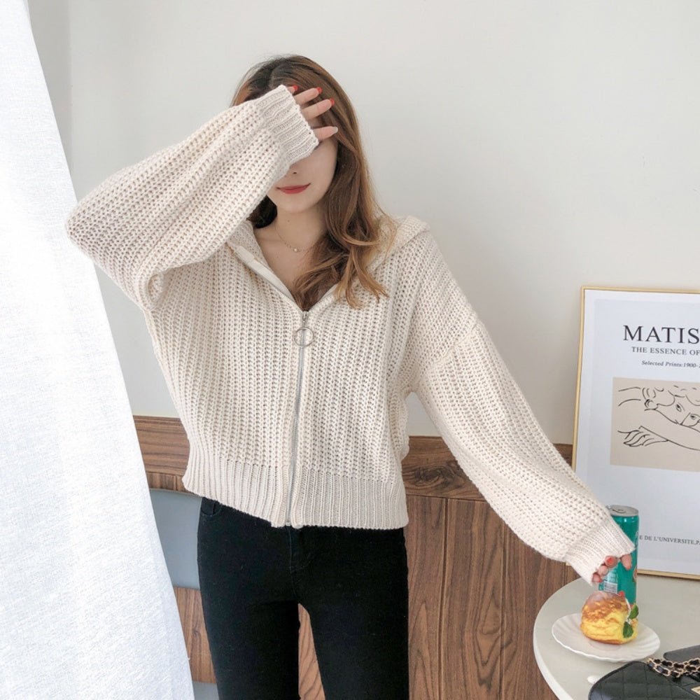 ジップアップニットパーカー