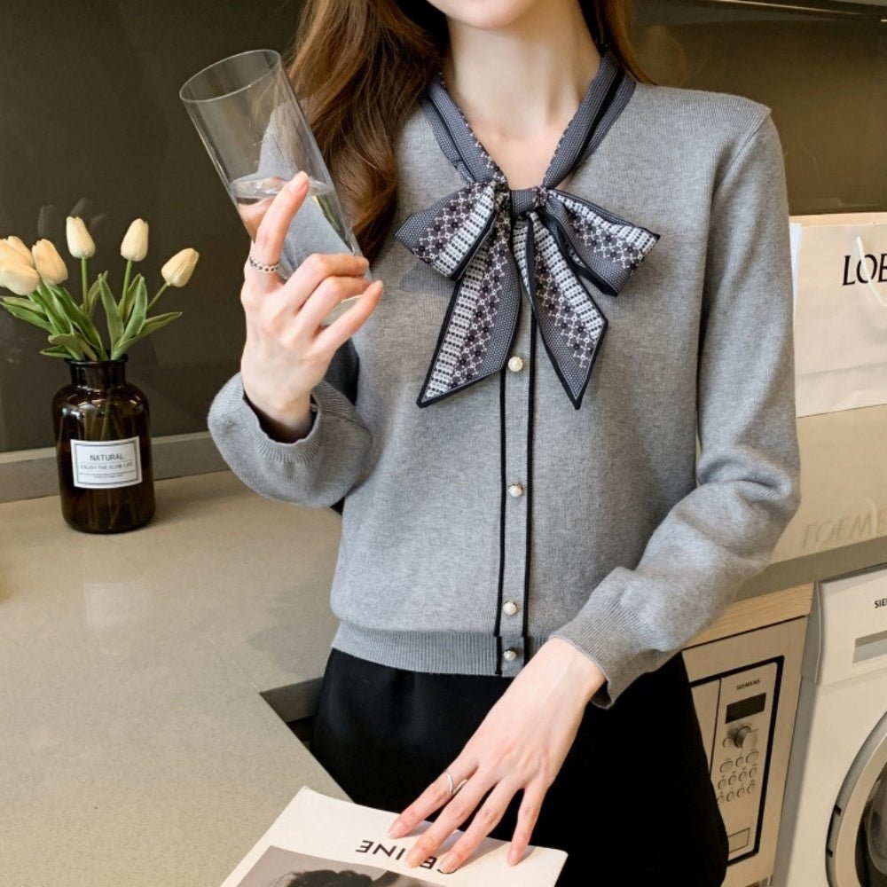 スカーフ付きニットトップス|オフィスカジュアル レディース 通販【ミレジェネ】