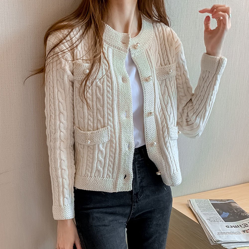 パールボタンニットジャケット|オフィスカジュアル レディース 通販【ミレジェネ】