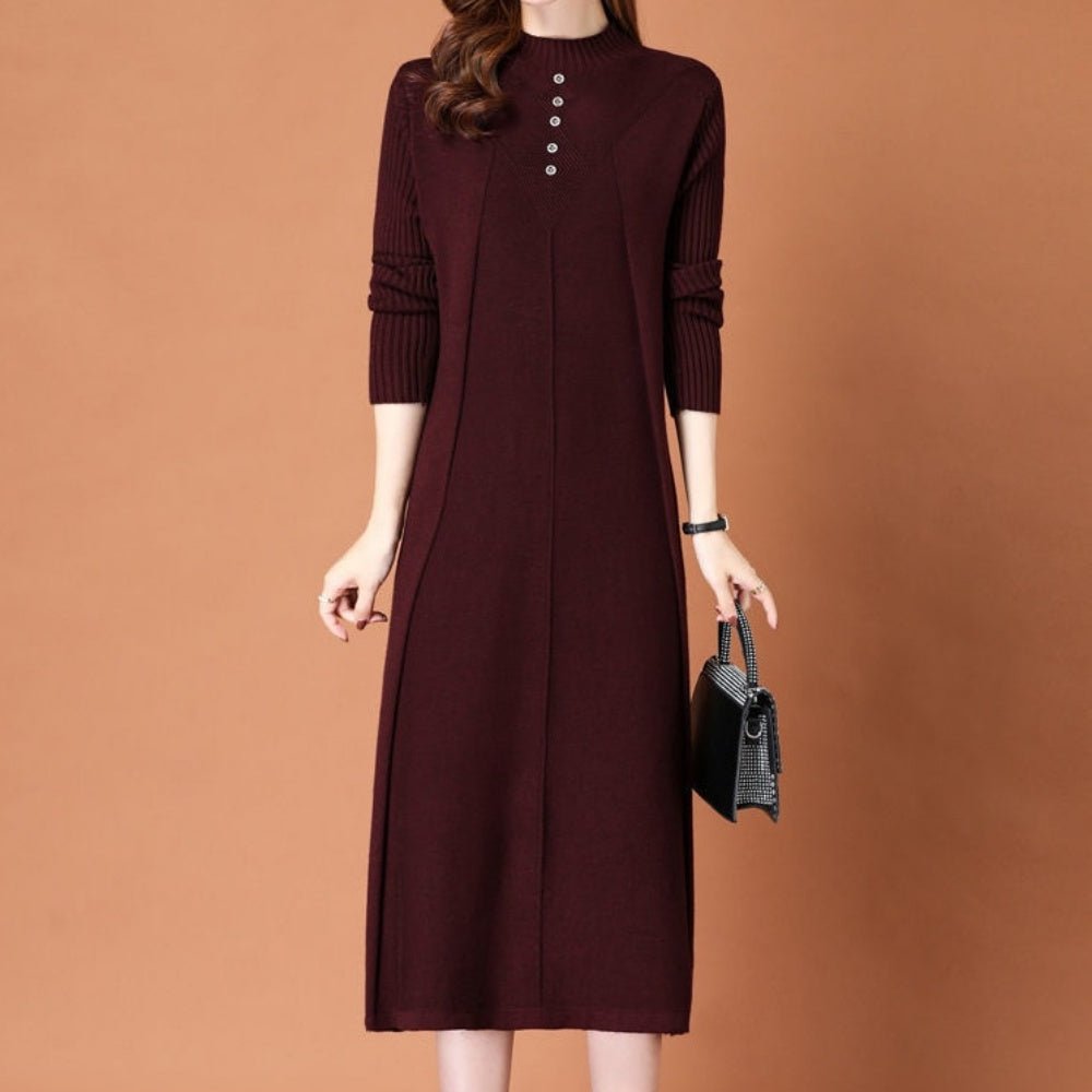 ハーフネックニットワンピース|オフィスカジュアル レディース 通販【ミレジェネ】