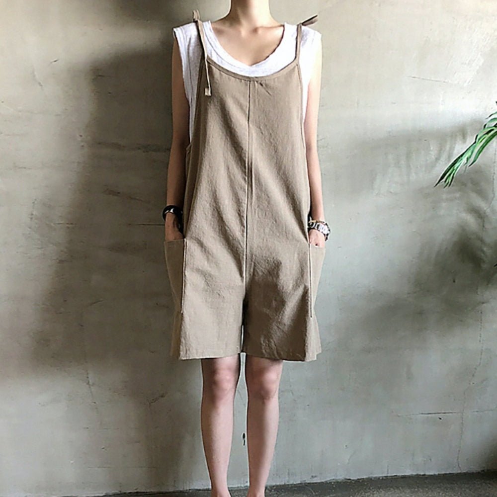 肩リボン調節可能ポケット付きサロペット|オフィスカジュアル レディース 通販【ミレジェネ】