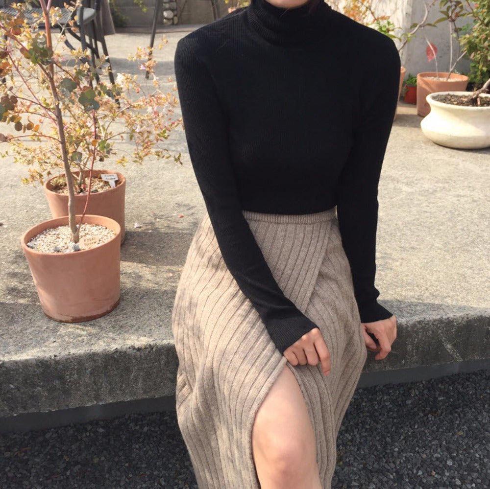 ハイスリットリブニットロングスカート - Millennial Generation