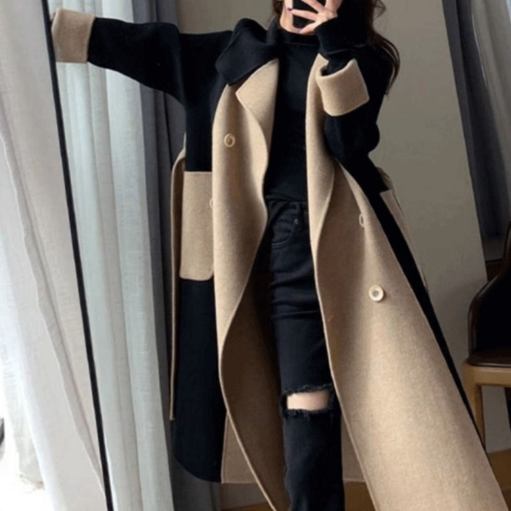バイカラーロングコート|オフィスカジュアル レディース 通販【ミレジェネ】