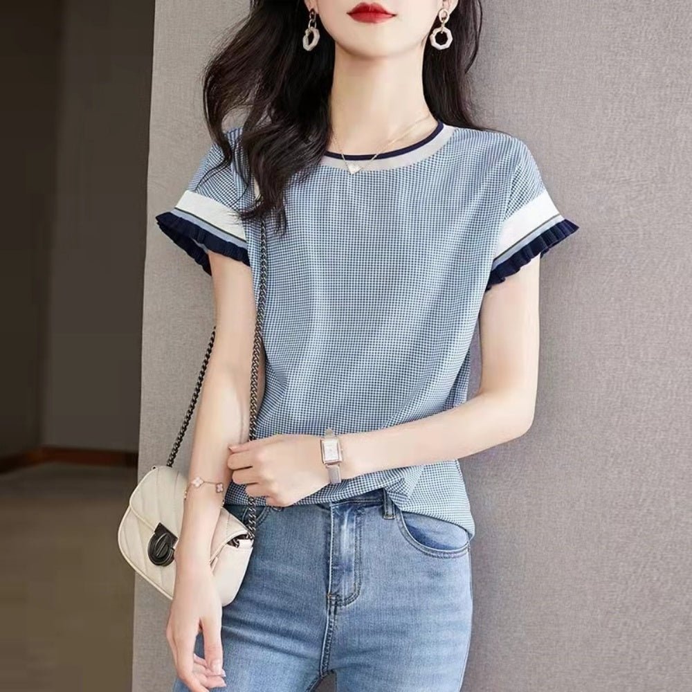 袖フリルクルーネックトップス|オフィスカジュアル レディース 通販【ミレジェネ】