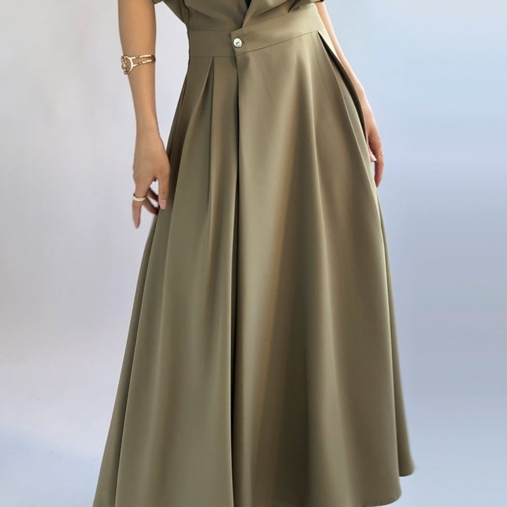 <即納>襟付きロングワンピース|オフィスカジュアル レディース 通販 Millennial Generation【ミレジェネ】