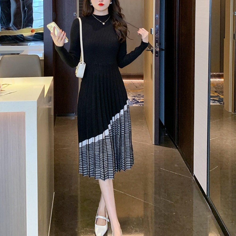 プチハイネックリブニットワンピース|オフィスカジュアル レディース 通販【ミレジェネ】