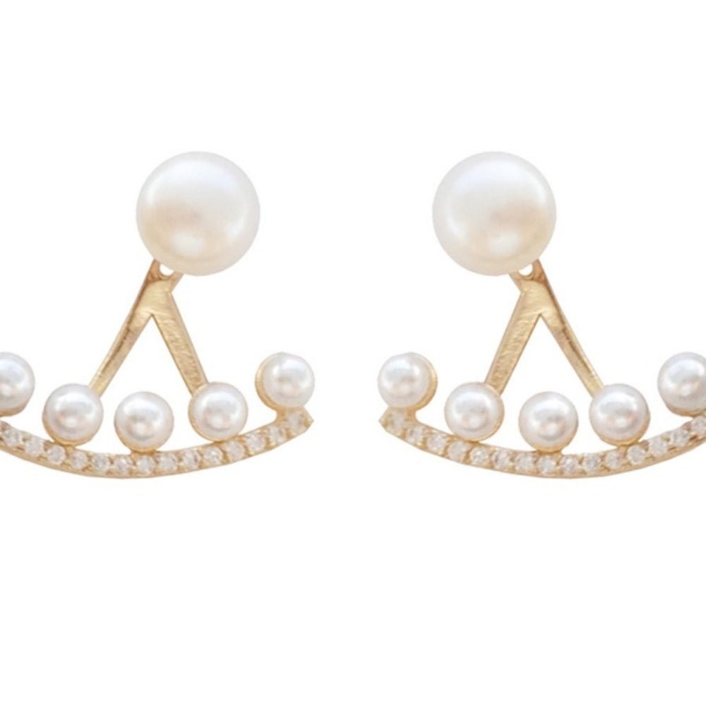 ラインストーン小粒パールピアス|オフィスカジュアル レディース 通販【ミレジェネ】