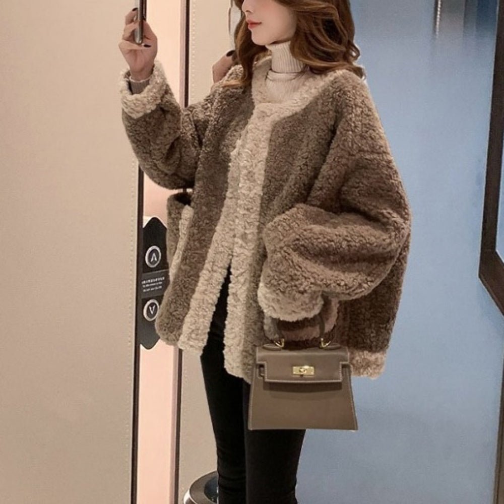 ノーカラーボアジャケット|オフィスカジュアル レディース 通販【ミレジェネ】