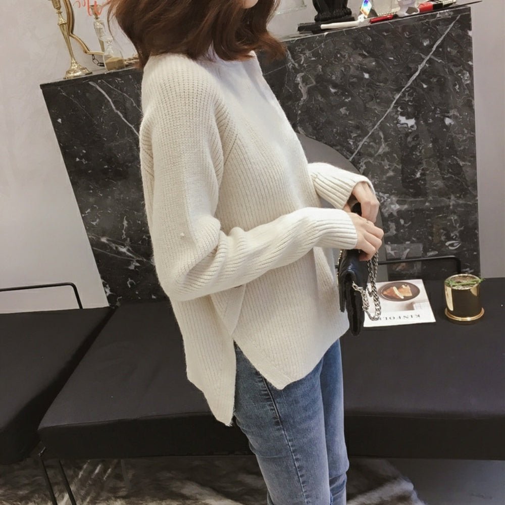 サイドスリットボタンニット