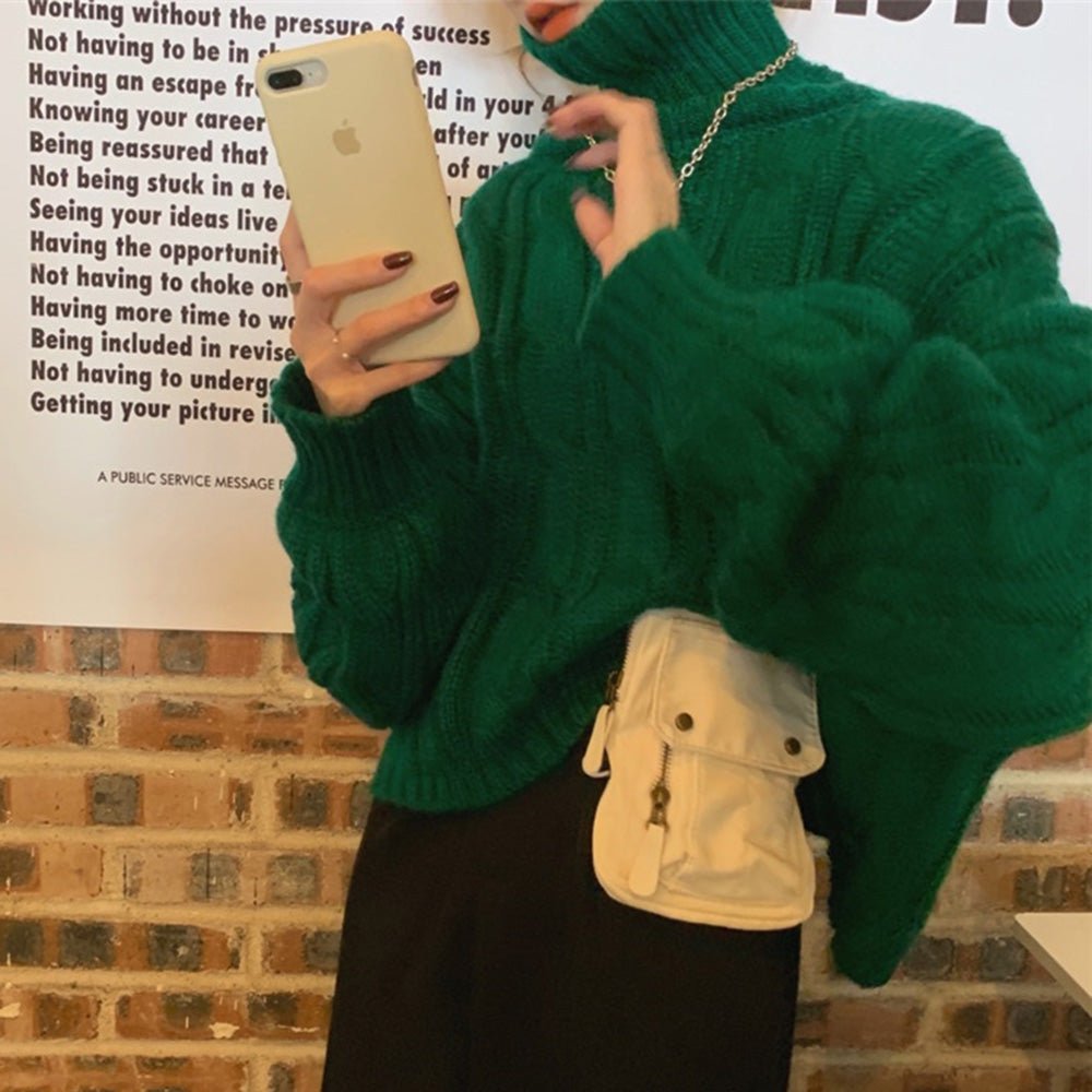 ざっくりタートルネックニット