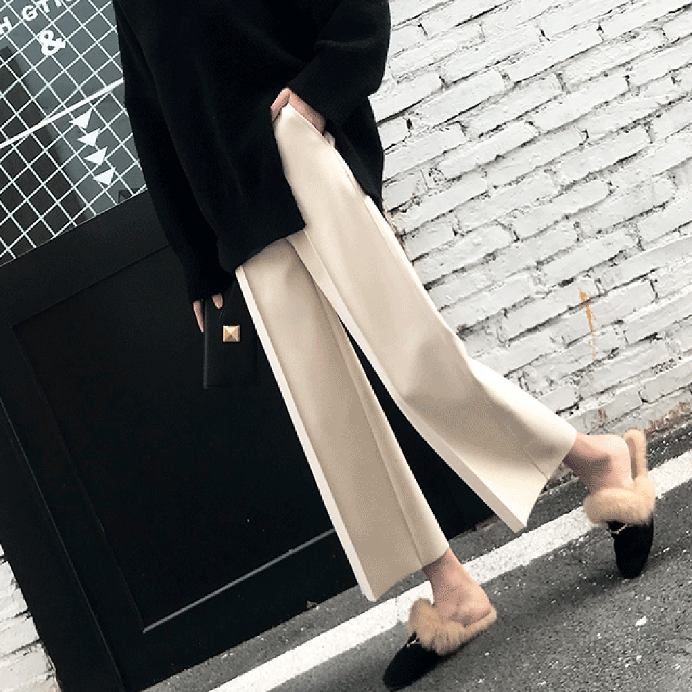 ウエストゴムワイドレッグ九分丈ワイドパンツ - Millennial Generation