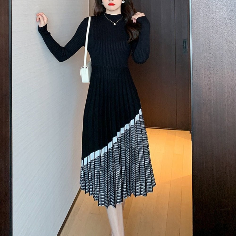 プチハイネックリブニットワンピース|オフィスカジュアル レディース 通販【ミレジェネ】
