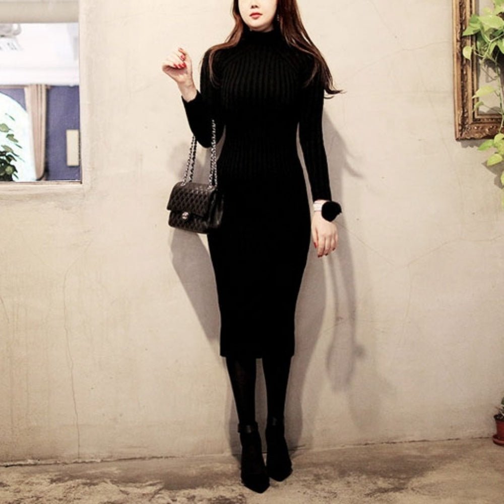 ロング丈リブニットワンピース - Millennial Generation