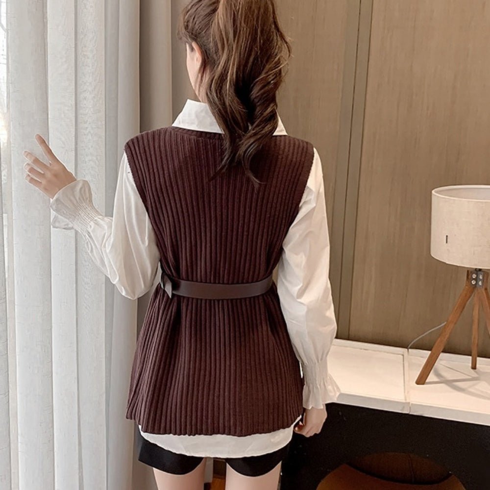 サイドスリットベスト×シャツセット