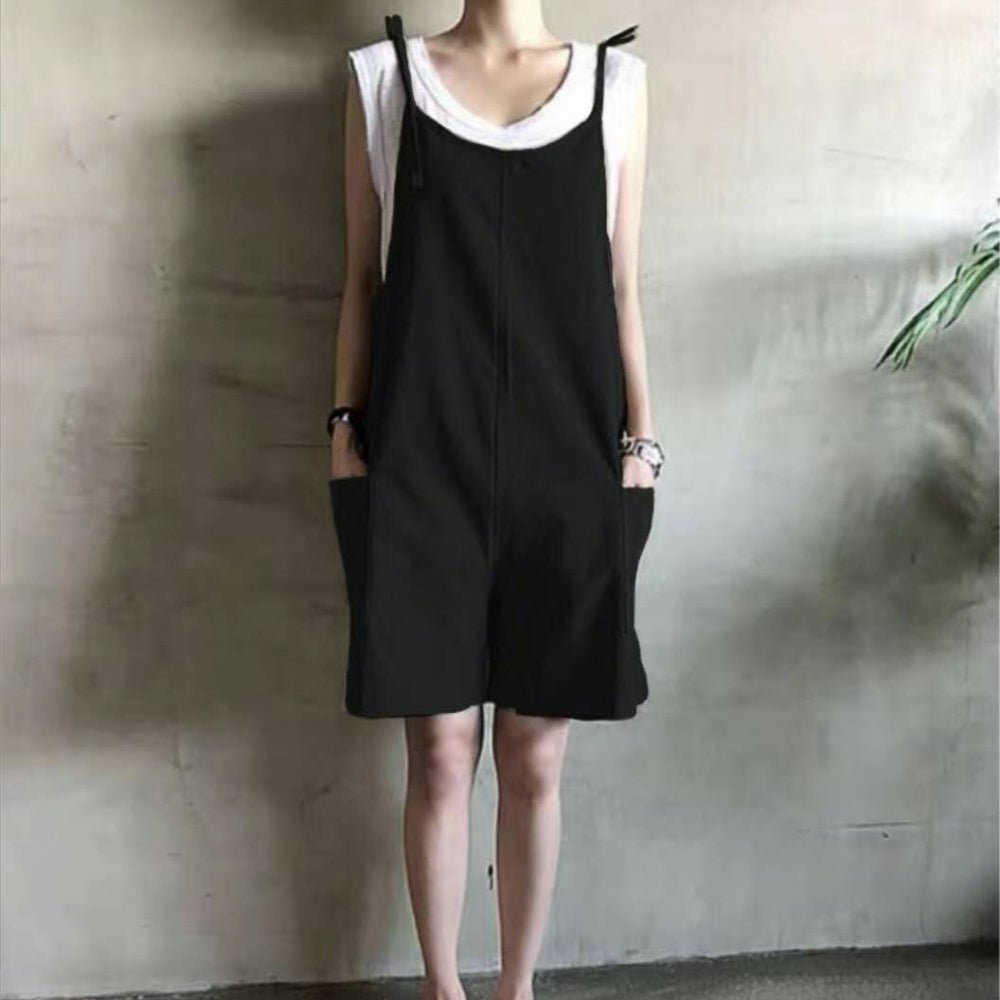 肩リボン調節可能ポケット付きサロペット|オフィスカジュアル レディース 通販【ミレジェネ】