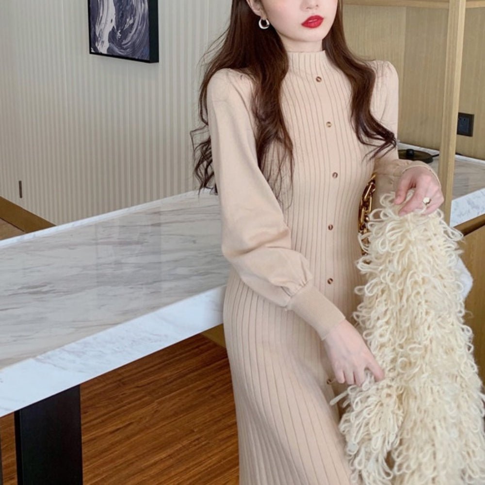 フロントボタンニットワンピース|オフィスカジュアル レディース 通販【ミレジェネ】