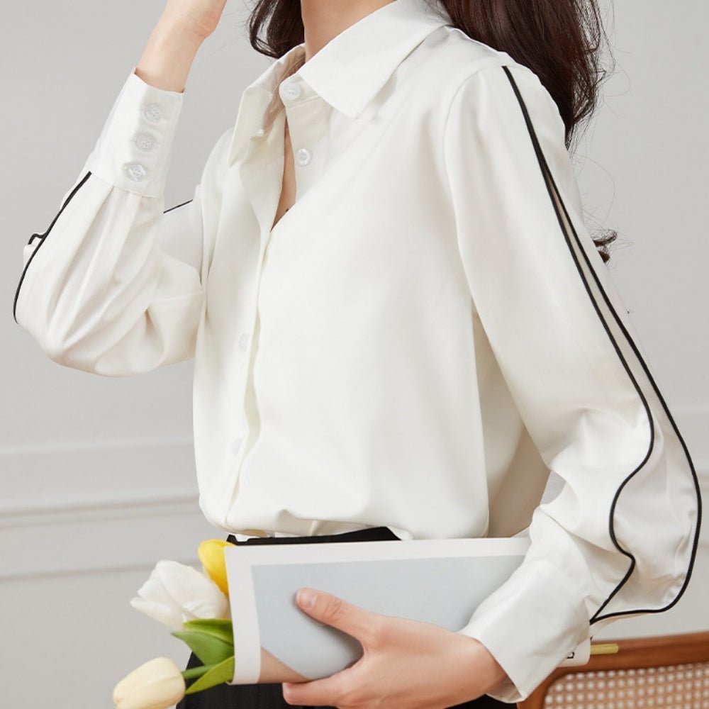 サイドラインロングスリーブシャツ|オフィスカジュアル レディース 通販【ミレジェネ】