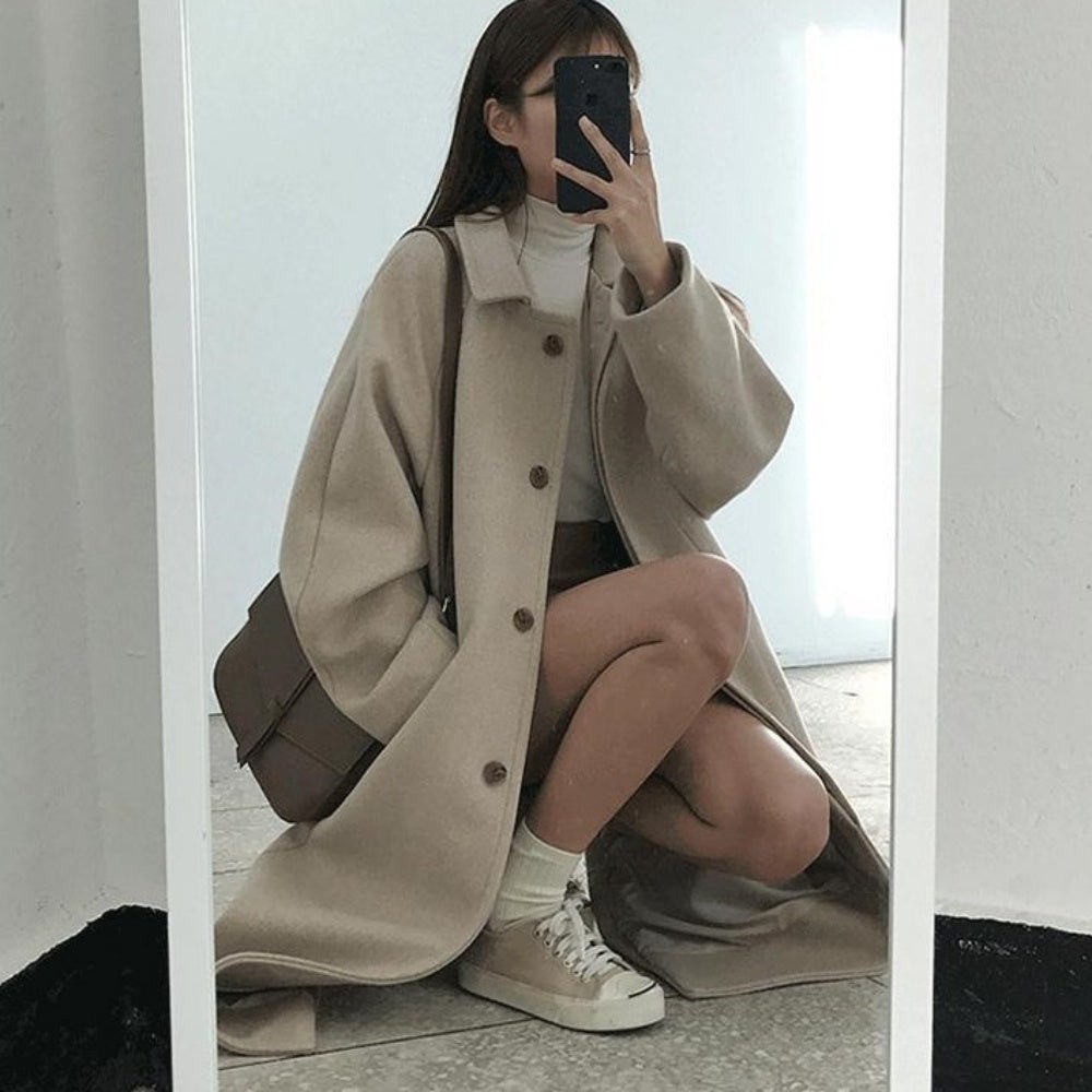 ロング丈ステンカラーコート|オフィスカジュアル レディース 通販【ミレジェネ】