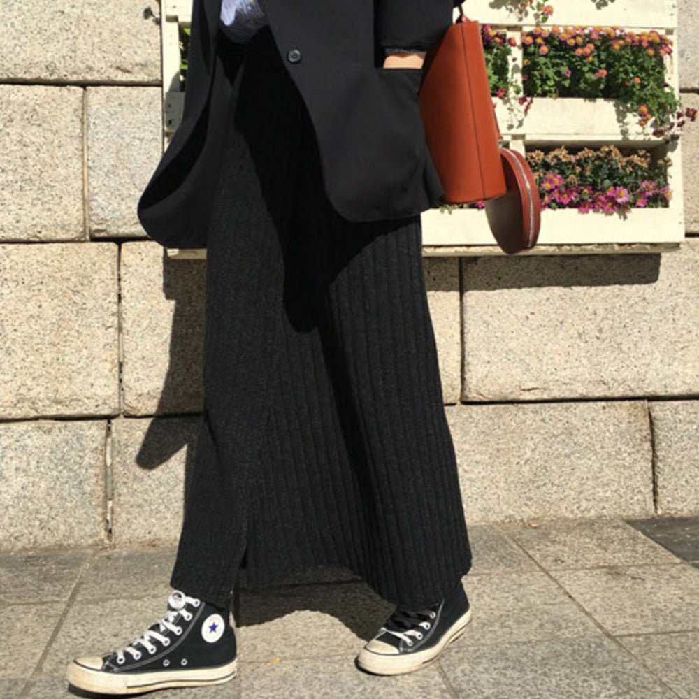 ハイスリットリブニットロングスカート - Millennial Generation