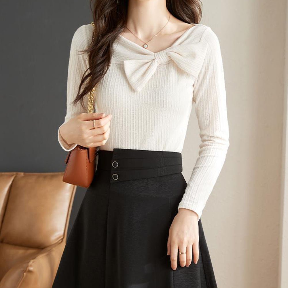 リボンデザインカットソー|オフィスカジュアル レディース 通販【ミレジェネ】