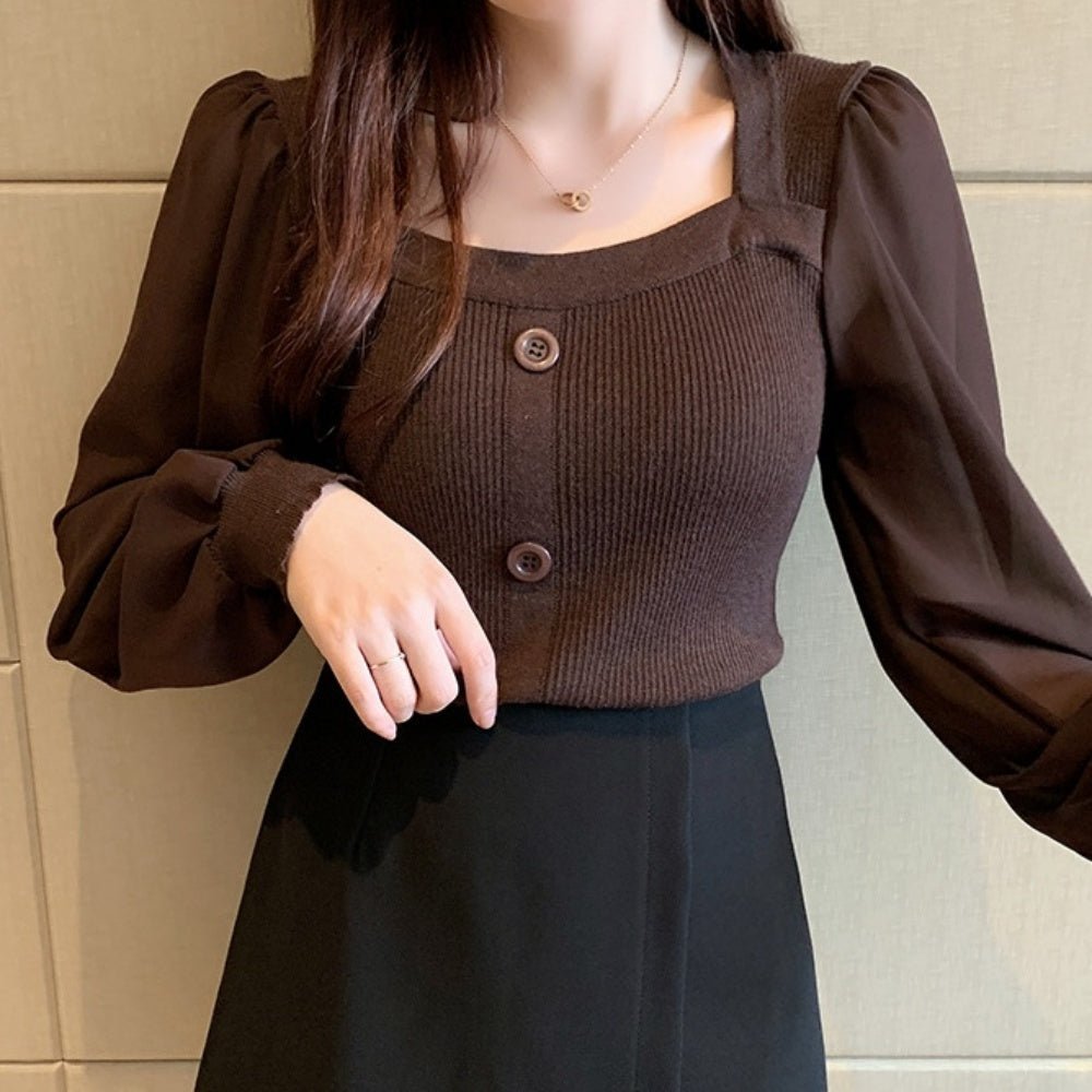 シフォン袖ニットトップス|オフィスカジュアル レディース 通販【ミレジェネ】