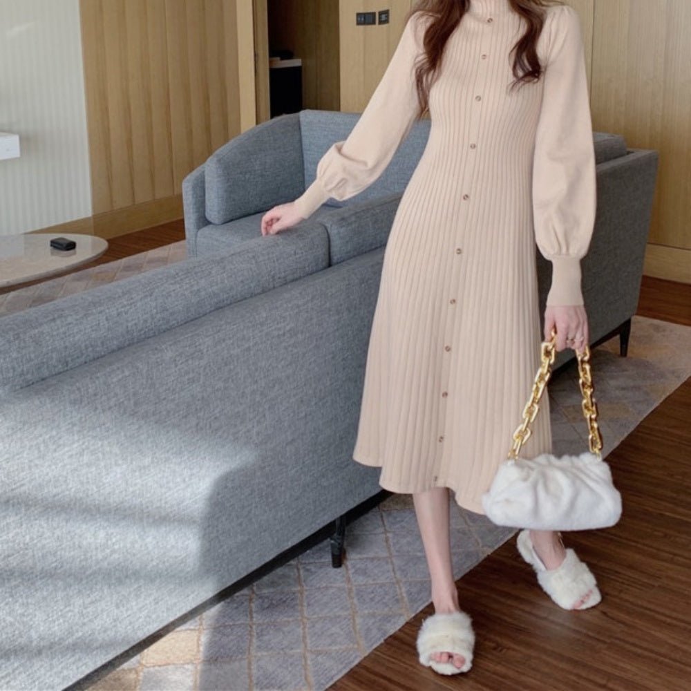 フロントボタンニットワンピース|オフィスカジュアル レディース 通販【ミレジェネ】