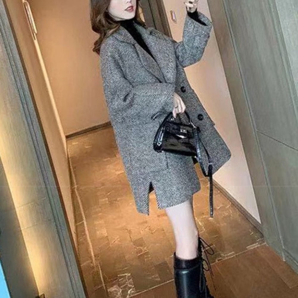 ミドル丈スリットピーコート|オフィスカジュアル レディース 通販【ミレジェネ】