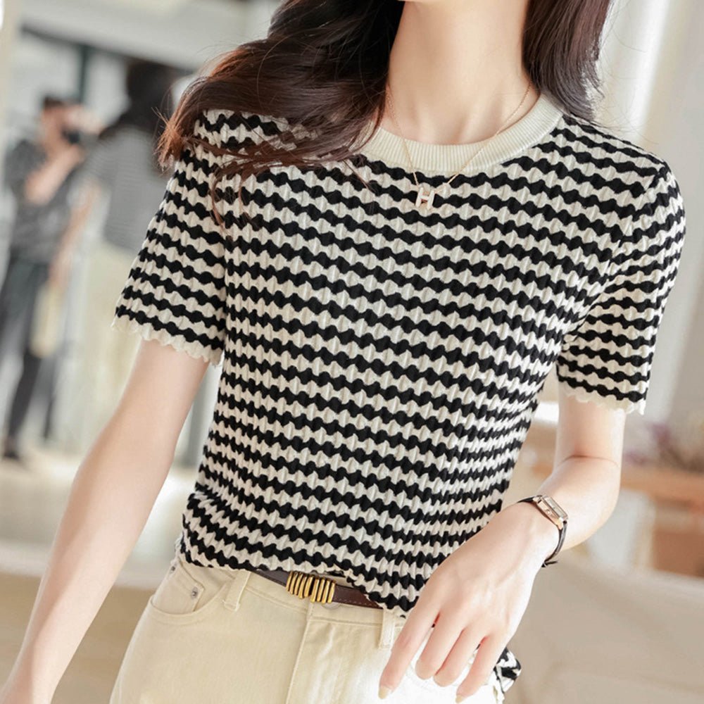 クルーネック薄手ニットトップス|オフィスカジュアル レディース 通販【ミレジェネ】