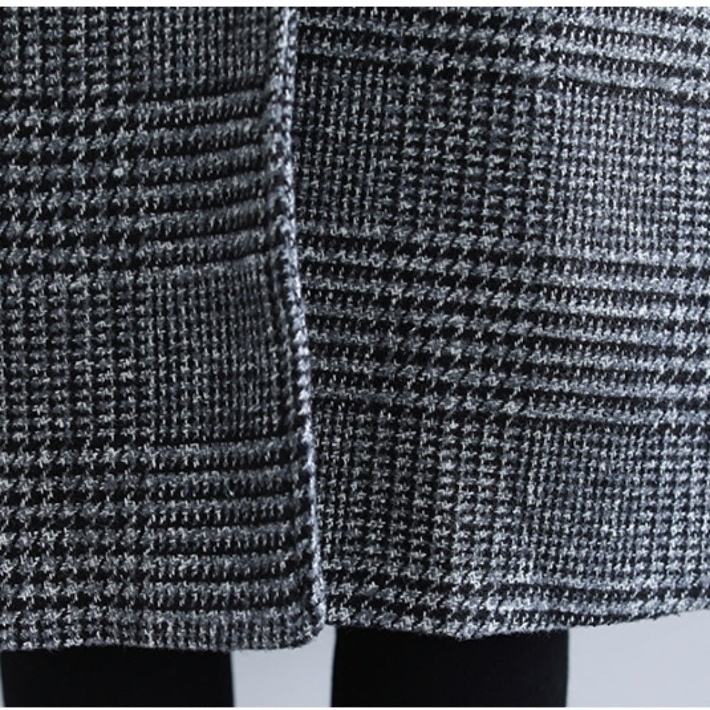 グレンチェックフード付きチェスターロングコート - Millennial Generation