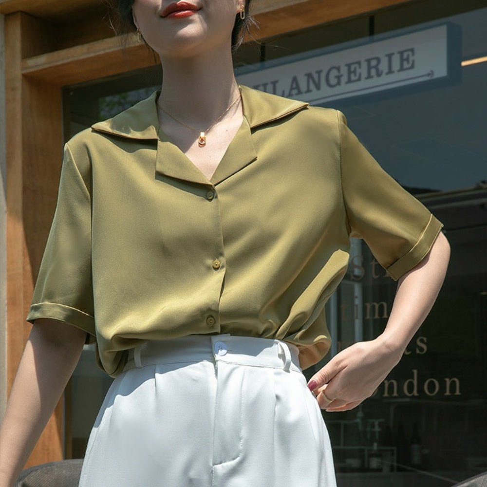 フロントボタンベーシックシャツ|オフィスカジュアル レディース 通販【ミレジェネ】