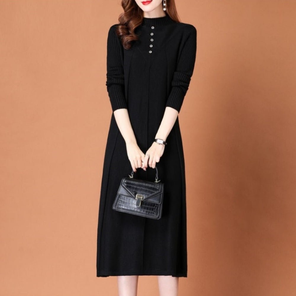 ハーフネックニットワンピース|オフィスカジュアル レディース 通販【ミレジェネ】
