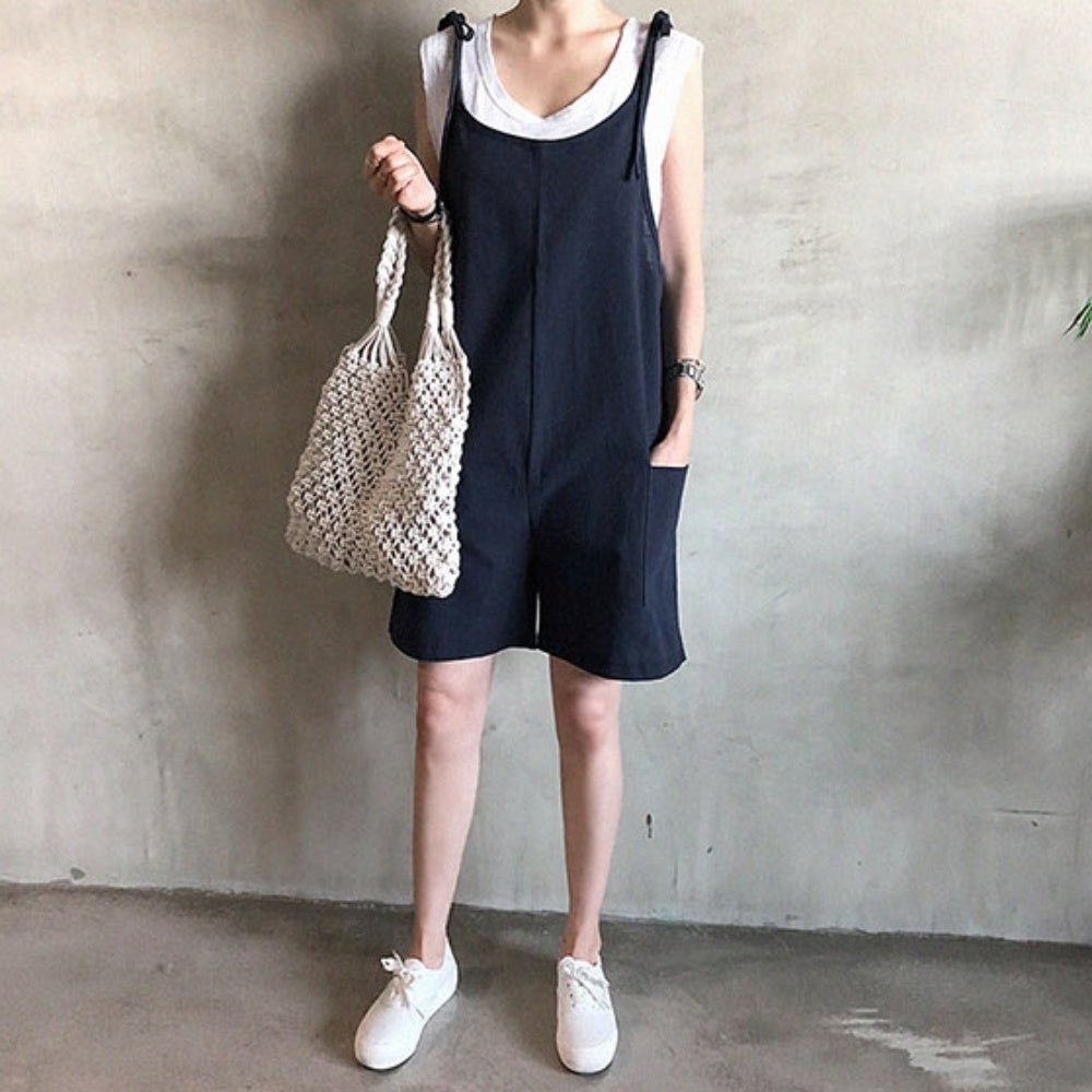 肩リボン調節可能ポケット付きサロペット|オフィスカジュアル レディース 通販【ミレジェネ】