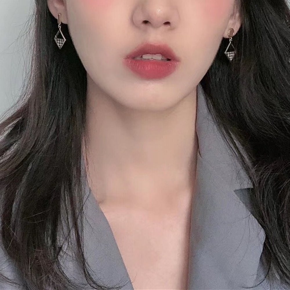 千鳥柄モチーフスクエアピアス